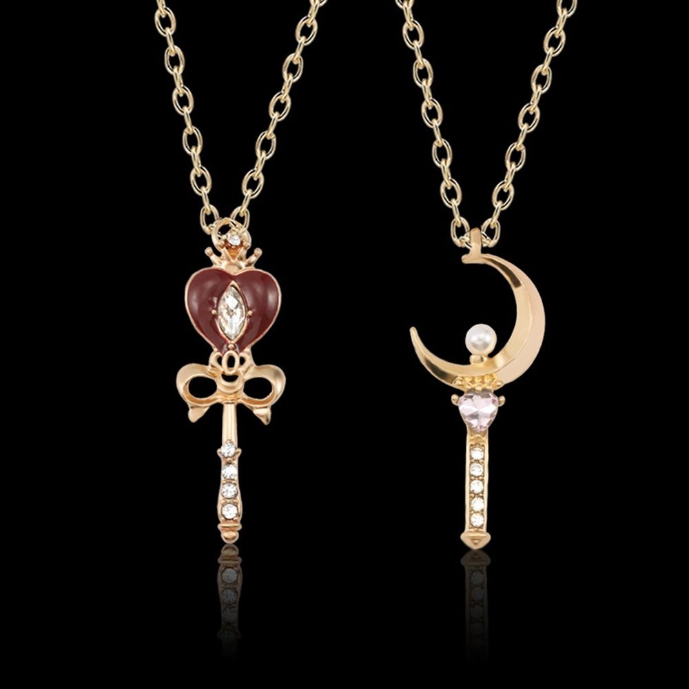 Sailor Moon Wand - Colar pingente de cristal para meninas,