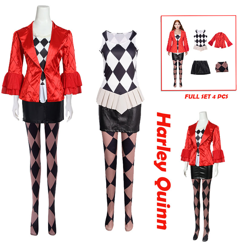 Anime Harley Quinn Cosplay - Novo Traje de Cosplay de Anime