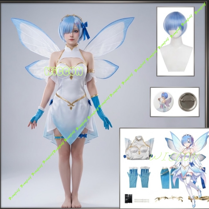 Anime Cosplay Rem - Conjunto de Cosplay da Fada das