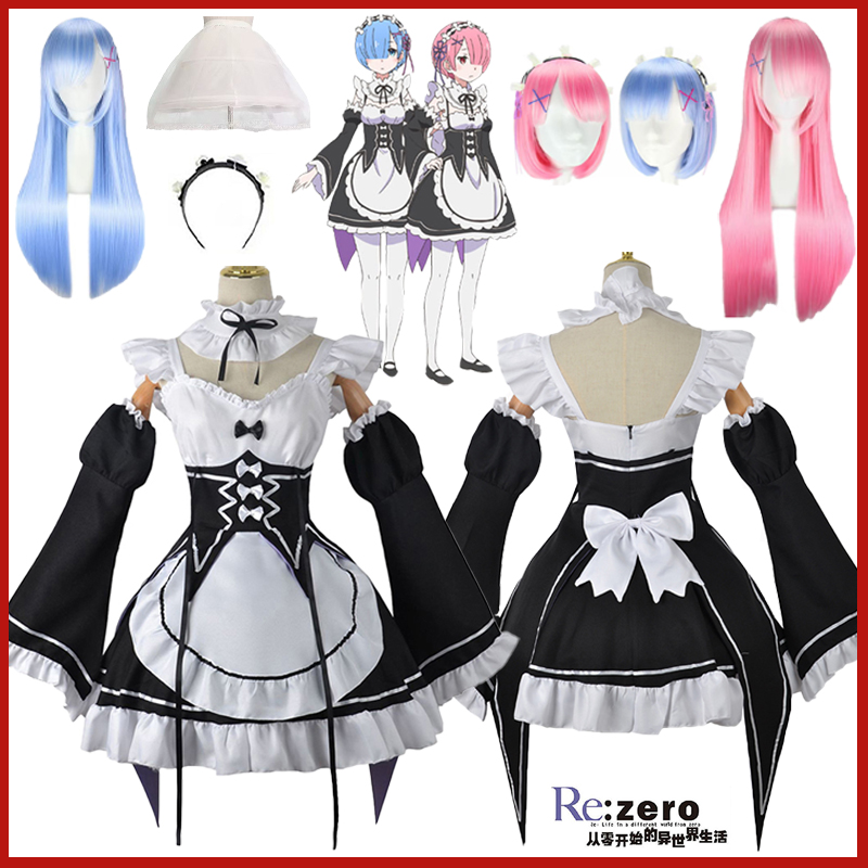 Anime Cosplay Rem - Fantasia de Cosplay Anime Ram Rem
