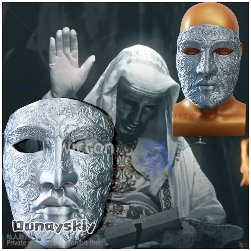 Anime Cosplay Face - Filme Baldwin IV Cosplay Prata Retro