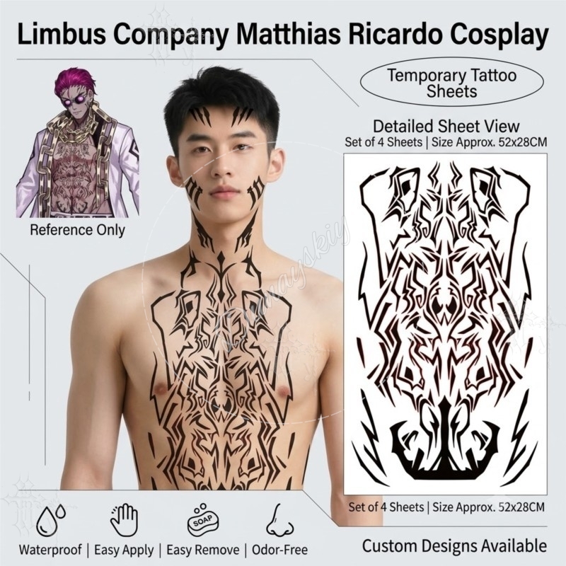 Matthias Ricardo Padrão tribal - Anime Cosplay Face avaliação e preço