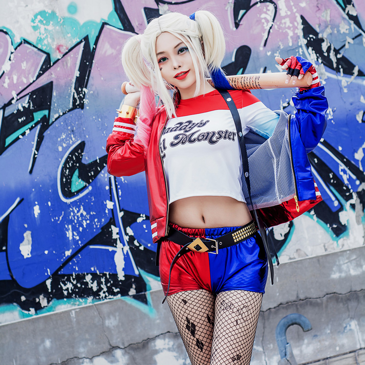 Fantasia de Cosplay da Harley  - Anime Harley Quinn Cosplay avaliação e preço