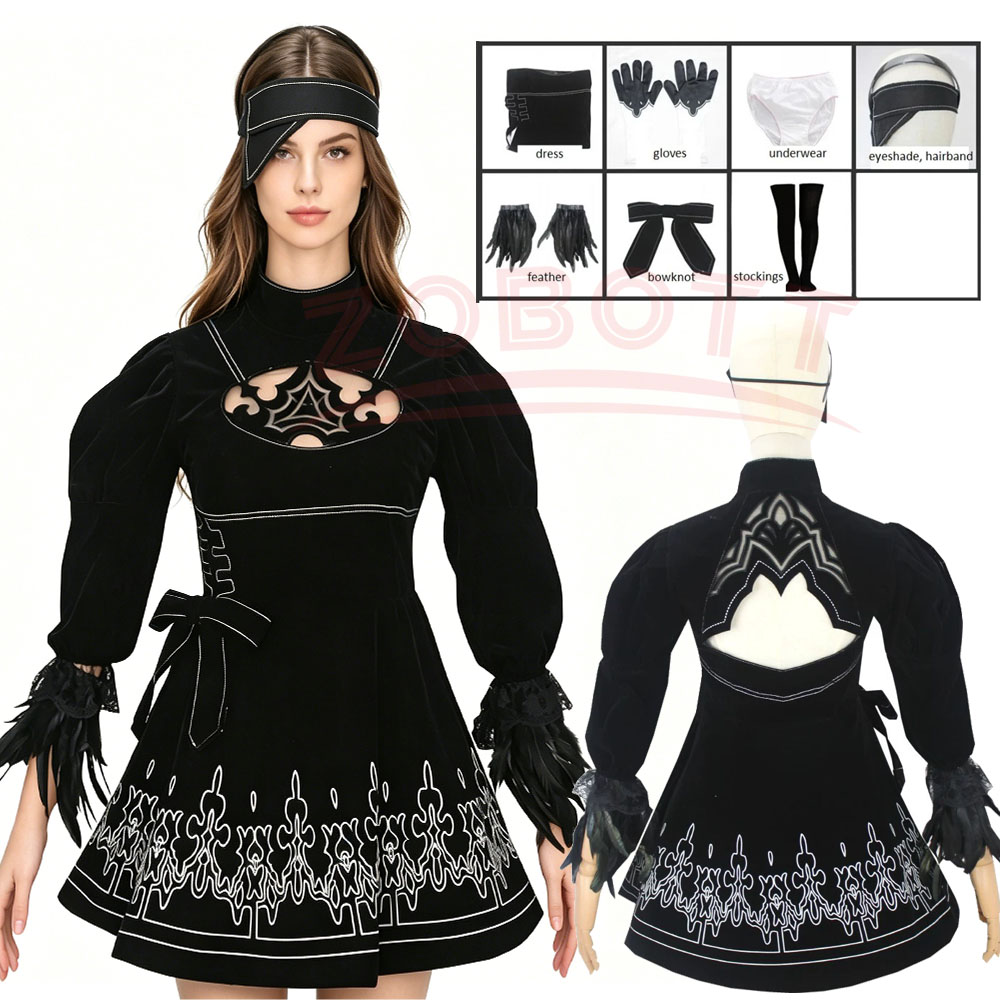 8 peças de fantasia cosplay 2B - Anime Cosplay Eyes avaliação e preço